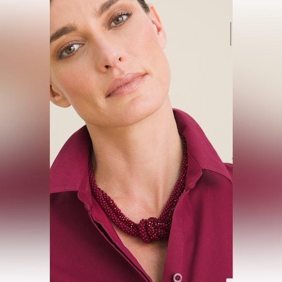 Chico's Jewelry - NWT Chico’s Red Beaded Knot Necklace